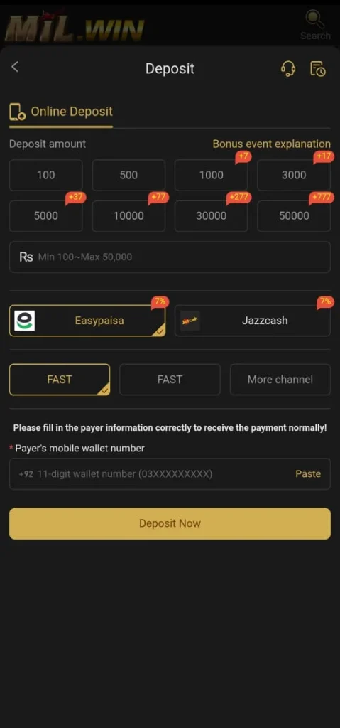 Mil Win Game Deposit