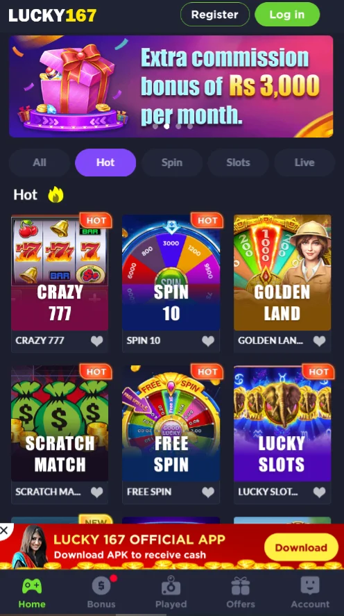 Lucky167 Game