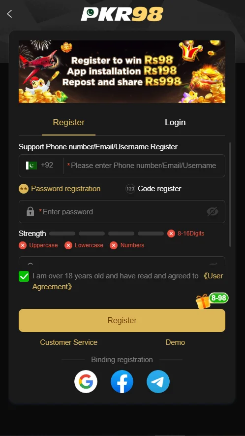 PKR98 Game Register